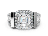 Platinum Asscher Cut Cut Halo Split Shank Prong Set Ring_7