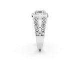 Platinum Asscher Cut Cut Halo Split Shank Prong Set Ring_9