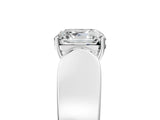 Platinum Asscher Cut Diamond Channel Set Solitaire Ring with Four-Prong Setting_15
