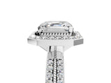 Platinum Asscher Cut Diamond Double Halo Ring with Split Shank and Four-Prong Setting_12