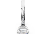 Platinum Asscher Cut Diamond Engagement Ring with Side Stone Accents and Four-Prong Setting_48