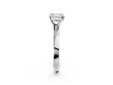 Platinum Asscher Cut Diamond Engagement Ring with Side Stone Accents and Four-Prong Setting_50