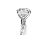 Platinum Asscher Cut Diamond Engagement Ring with Side Stone Accents and Four-Prong Setting_53