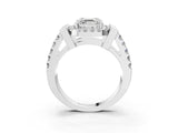 Platinum Asscher Cut Diamond Halo Split Shank Prong Set Ring_58