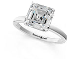 Platinum Asscher Cut Diamond Solitaire Ring with Classic Band and Four-Prong Setting_8