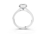 Platinum Asscher Cut Diamond Solitaire Ring with Pavé Band and Prong Setting_31