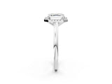 Platinum Asscher Cut Halo Diamond Solitaire Ring with Asscher Cut Band and Four-Prong Setting_9