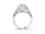 Platinum Asscher Cut Halo Diamond Split Shank Pave Ring_16