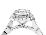 Platinum Asscher Cut Halo Twist Band with Four-Prong Setting_11