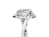 Platinum Asscher Cut Halo Twist Band with Four-Prong Setting_12