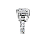 Platinum Asscher Cut Solitaire Diamond Engagement Ring with Pavé Band and Six-Prong Setting_11