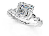 Platinum Asscher Cut Solitaire Diamond Ring with Infinity Twist Band and Four-Prong Setting_26