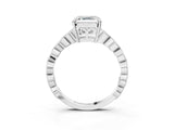 Platinum Asscher Cut Solitaire Diamond Ring with Infinity Twist Band and Four-Prong Setting_28