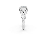 Platinum Asscher Cut Solitaire Intertwined Band Prong Setting Ring_15