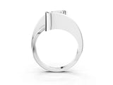 Platinum Asscher Cut Solitaire Tension-Set Diamond Split Shank Ring_28