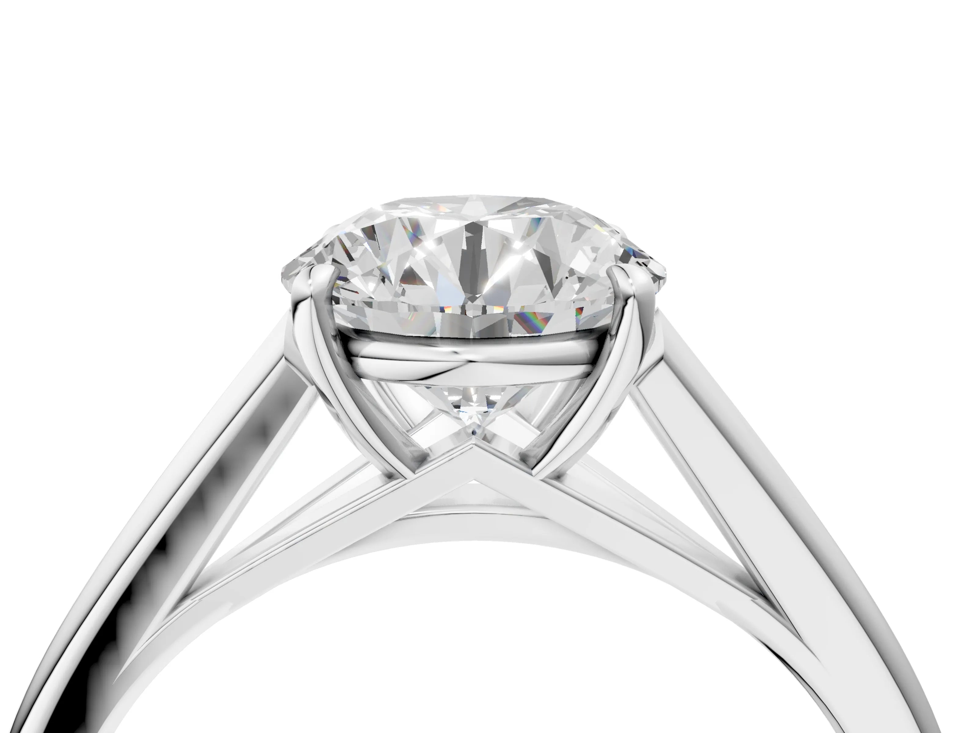 Platinum Asscher Solitaire Engagement Ring with Four-Prong Setting and Classic Band 4