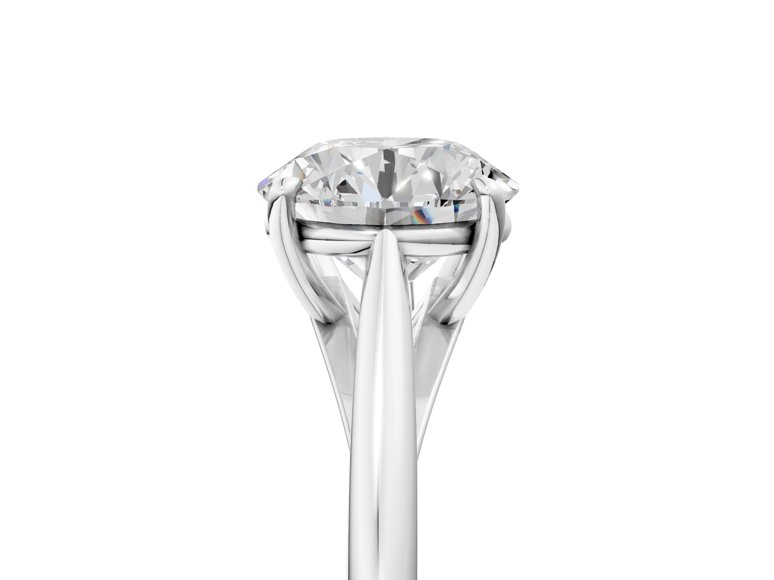 Platinum Asscher Solitaire Engagement Ring with Four-Prong Setting and Classic Band 5