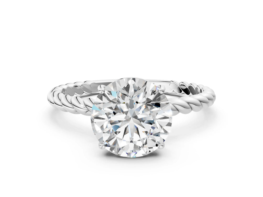 Platinum Asscher Solitaire Twist Band Ring with Four-Prong Setting_39