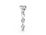 Platinum Asscher Solitaire Twist Band with Leaf Prong Setting 2