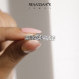 Platinum Asscher cut diamond Eternity Band with Shared Prong Setting_46
