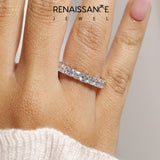 Platinum Asscher cut diamond Eternity Band with Shared Prong Setting_47