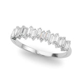 Platinum Baguette Diamond Bar Set White Gold Band with Shared Prong Setting 1