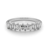 Platinum Baguette Diamond Bar Set White Gold Band with Shared Prong Setting 2