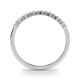 Platinum Baguette Diamond Bar Set White Gold Band with Shared Prong Setting