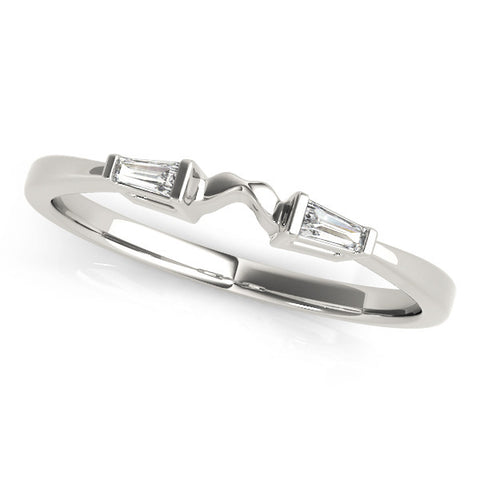 Platinum Baguette Diamond Open Band with Bar Prong Setting