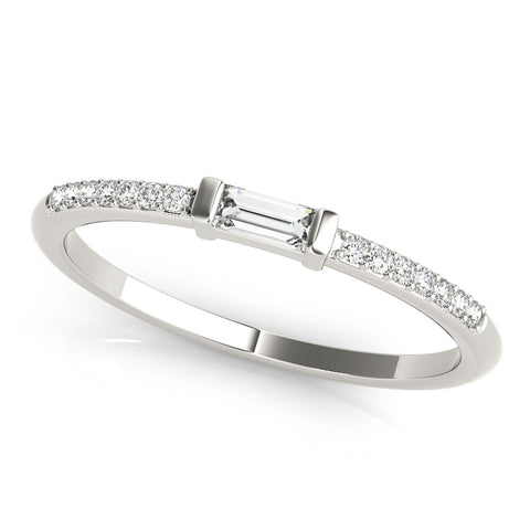 Platinum Baguette Diamond Pave Band with Bar Prong Setting 1