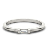Platinum Baguette Solitaire Bar-Set Minimalist Band 2