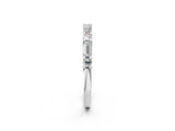 Platinum Baguette and Round Diamond Bar Setting Half Eternity Band with Prong Setting_14