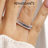 Silver Baguette Eternity Band with Shared Prong Setting