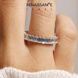 Silver Baguette Eternity Band with Shared Prong Setting