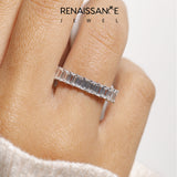Silver Baguette Eternity Band with Shared Prong Setting