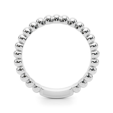 Platinum Beaded Round Stone Eternity Band with Bezel Setting 1