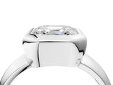 Platinum Bezel Set Asscher Solitaire Ring with Wide Band 5