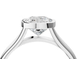 Platinum Bezel Set Cushion Cut Solitaire Ring with Tapered Band 5