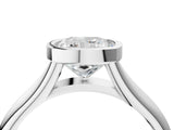 Platinum Bezel Set Cushion Solitaire Diamond Ring with Smooth Band 5