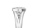 Platinum Bezel Set Cushion Solitaire Diamond Ring with Smooth Band