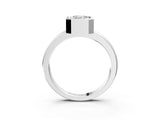 Platinum Bezel Set Emerald Cut Solitaire Engagement Ring with Classic Band_10