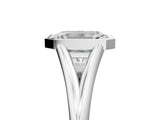 Platinum Bezel Set Emerald Cut Solitaire Ring with Tapered Band 5