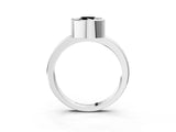 Platinum Bezel Set Fancy Black Cushion Cut Solitaire Engagement Ring with Classic Band_15