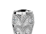 Platinum Bezel Set Fancy Black Round Cut Diamond Milgrain Band Ring_17