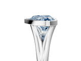 Platinum Bezel Set Fancy Blue Heart  Cut Solitaire Ring with Tapered Band 5