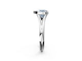 Platinum Bezel Set Fancy Blue Heart  Solitaire Diamond Ring with Smooth Band 4