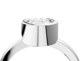 Platinum Bezel Set Fancy Blue Oval Cut Solitaire Engagement Ring with Classic Band_10