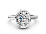 Platinum Bezel Set Fancy Blue Oval Cut Solitaire Engagement Ring with Classic Band_6