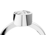 Platinum Bezel Set Fancy Blue Pear Cut Solitaire Engagement Ring with Classic Band_10