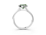Platinum Bezel Set Fancy Green Heart  Cut Solitaire Ring with Tapered Band 4